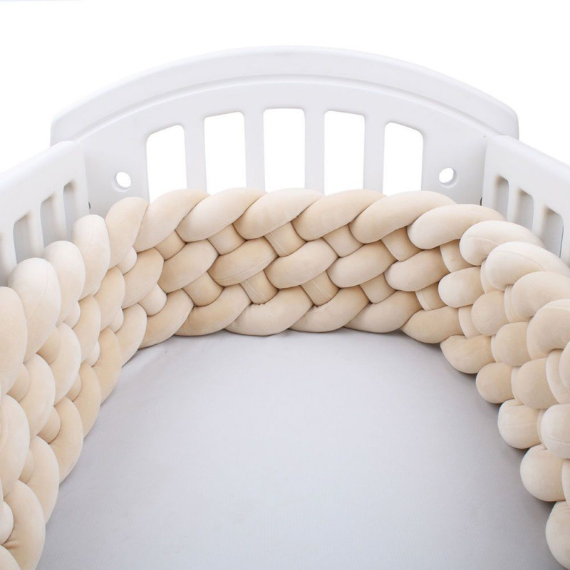Tour de lit tressé bébé Babyride – Uni 6 Brins