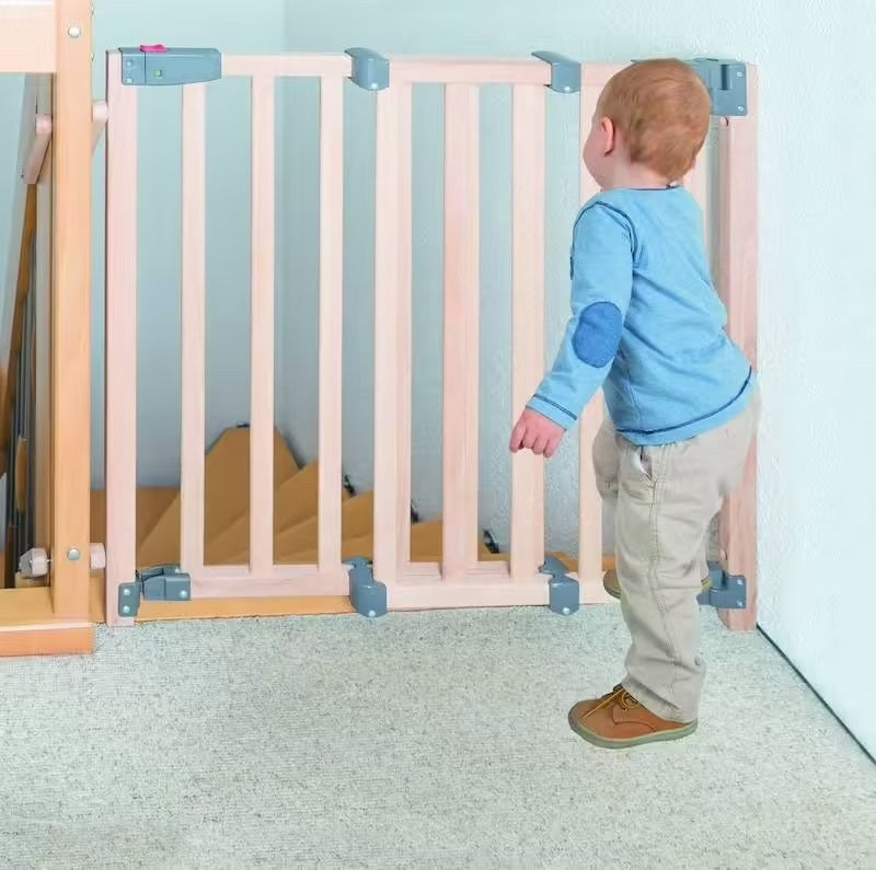 Barrière de sécurité pour escaliers en bois massif avec portillon Babyride