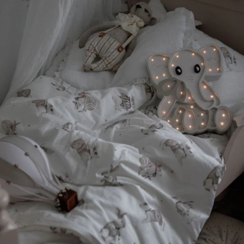 Lampe de chevet en bois naturel – Éléphant
