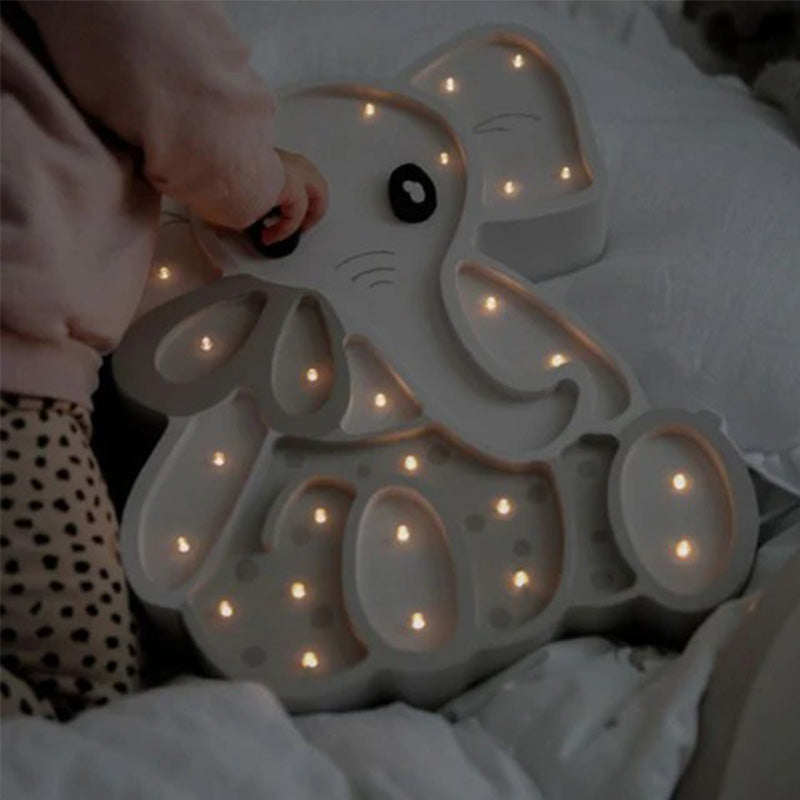 Lampe de chevet en bois naturel – Éléphant