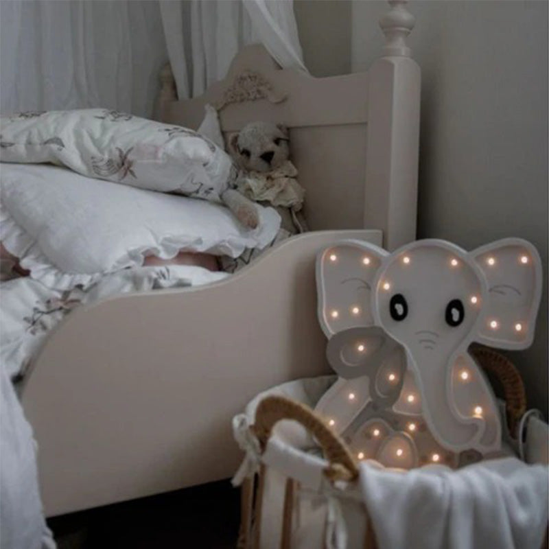 Lampe de chevet en bois naturel – Éléphant