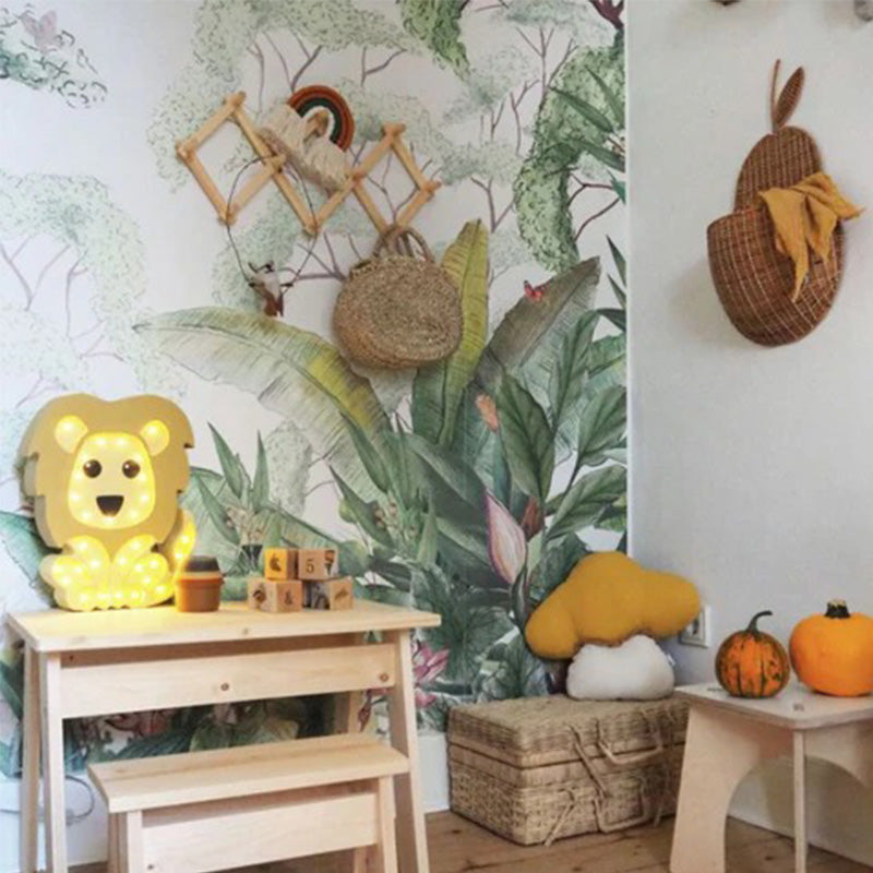 Lampe de chevet en bois naturel – Lion