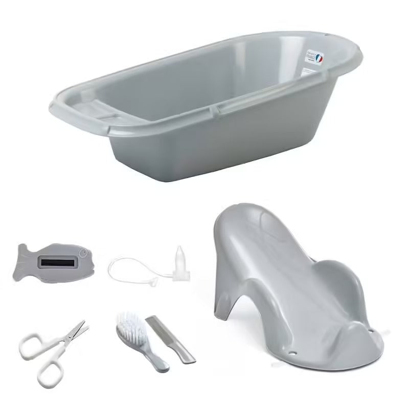 Pack bain bébé 1er âge 7-en-1 Babyride – Baignoire, transat et accessoires