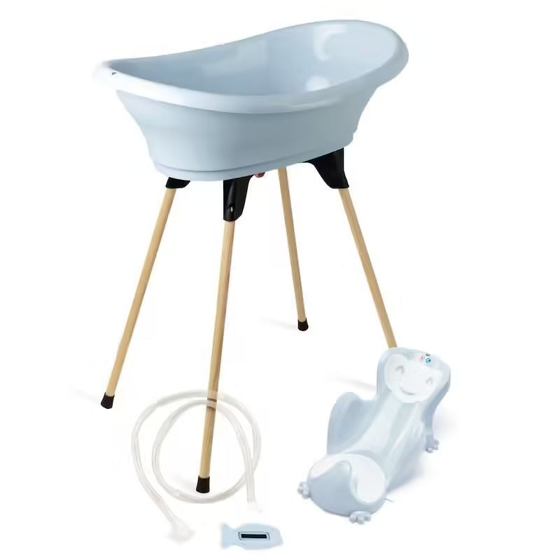 Pack bain bébé 5-en-1 Babyride – Baignoire sur pied, transat et accessoire