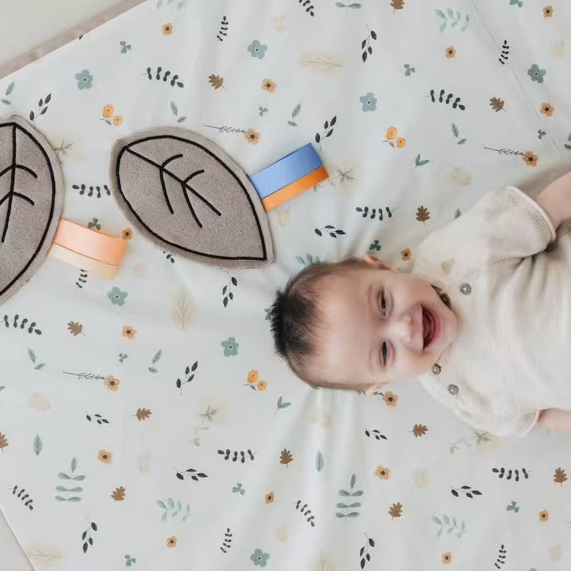 Tapis de motricité Babyride en coton bio – Motifs floraux