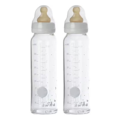 Biberon en verre transparent Babyride - pack de 2