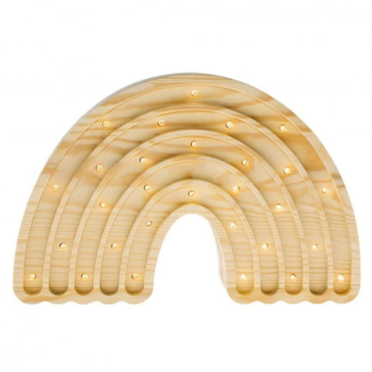 Lampe de chevet en bois naturel – Arc en ciel