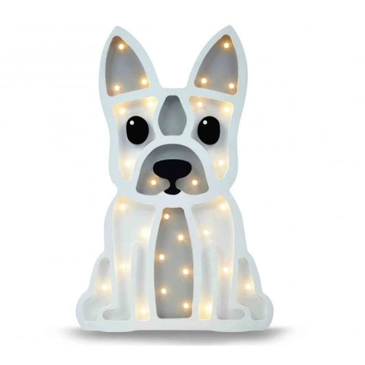 Lampe de chevet en bois naturel – Bouledogue