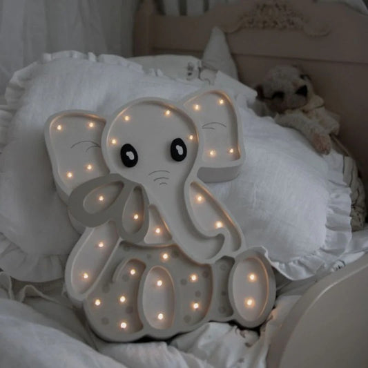 Lampe de chevet en bois naturel – Éléphant