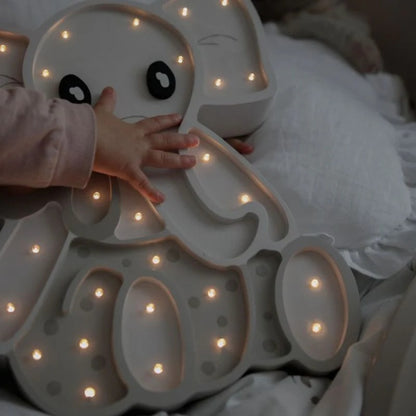 Lampe de chevet en bois naturel – Éléphant