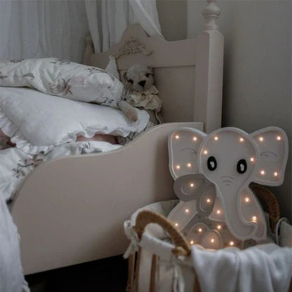 Lampe de chevet en bois naturel – Éléphant
