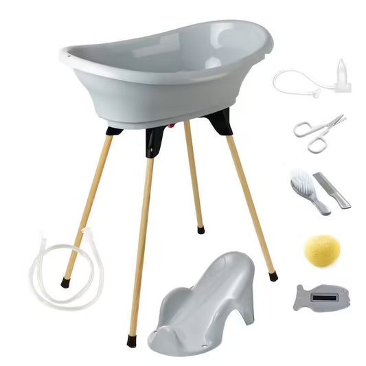 Pack bain bébé 9-en-1 Babyride – Baignoire sur pied, transat et accessoires