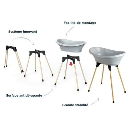 Pack bain bébé 9-en-1 Babyride – Baignoire sur pied, transat et accessoires