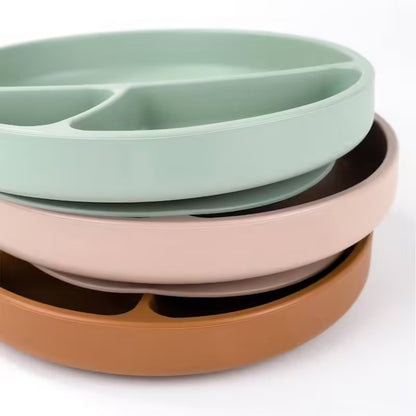 Set repas bébé en silicone – Assiette, cuillère et bavoir