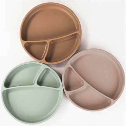 Set repas bébé en silicone – Assiette, cuillère et bavoir