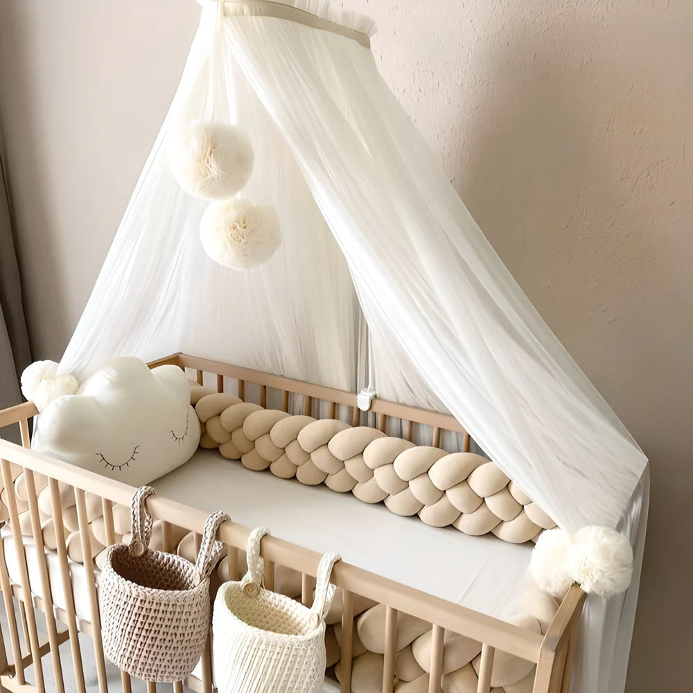 Tour de lit tressé bébé Babyride – Uni 4 Brins